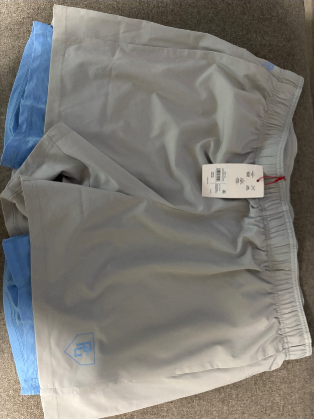 PG Men's Light Gray Athletic Shorts with Blue Liner